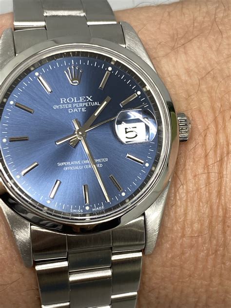 Rolex Oyster Perpetual Date 34mm Blu Index FULL SET